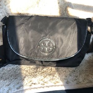 Tory Burch Nylon Diaper Bag Leather Trim